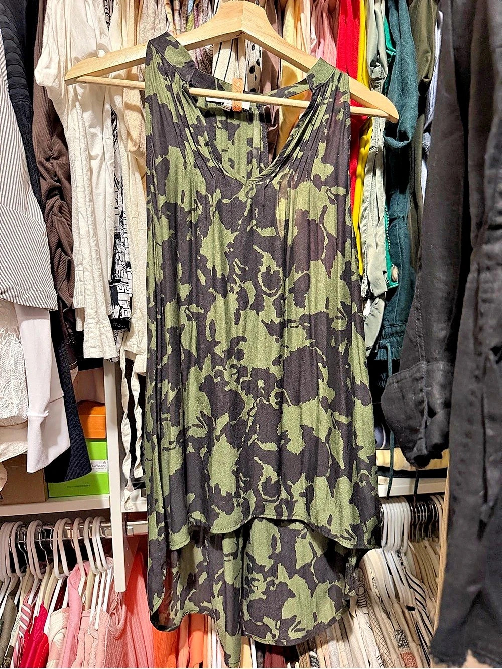 RO&DE Camo silky tank top in Green & Black Size Medium. Excellent condition